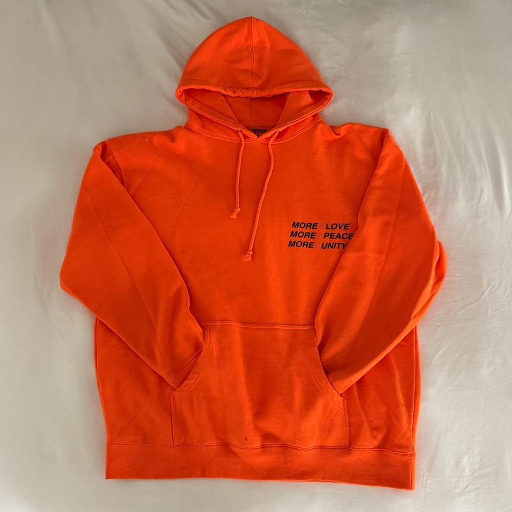 Pink Dolphin Orange Hoodie with Positive Message